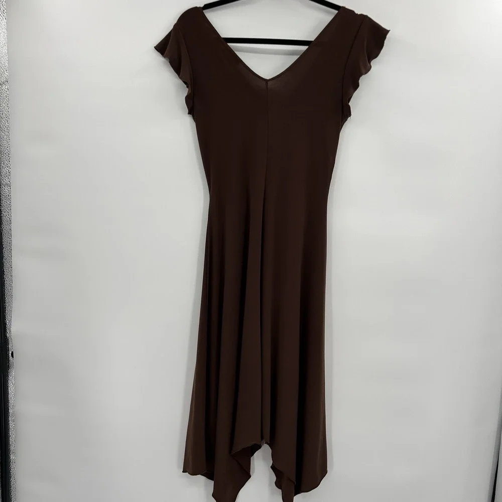 Vintage Cocomo Y2K Forest Fairy Babydoll Dress Size S Brown Asymmetric Flutter‎